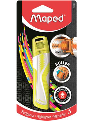 Maped Roller Highlighter - Yellow